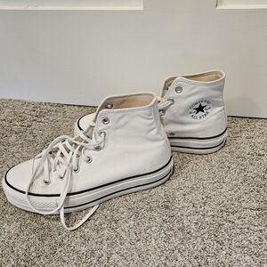 Converse White High-Top Sneakers Platform